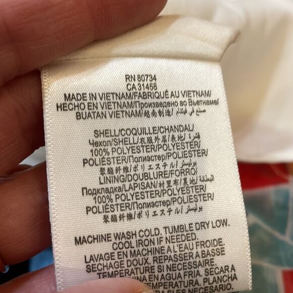 BCBG GENERATION lined ruffle detail multi color adjustable strap dress small - Picture 9 of 9